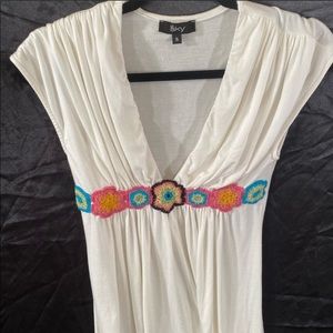 SKY brand Top w Flower Embellishments. Small